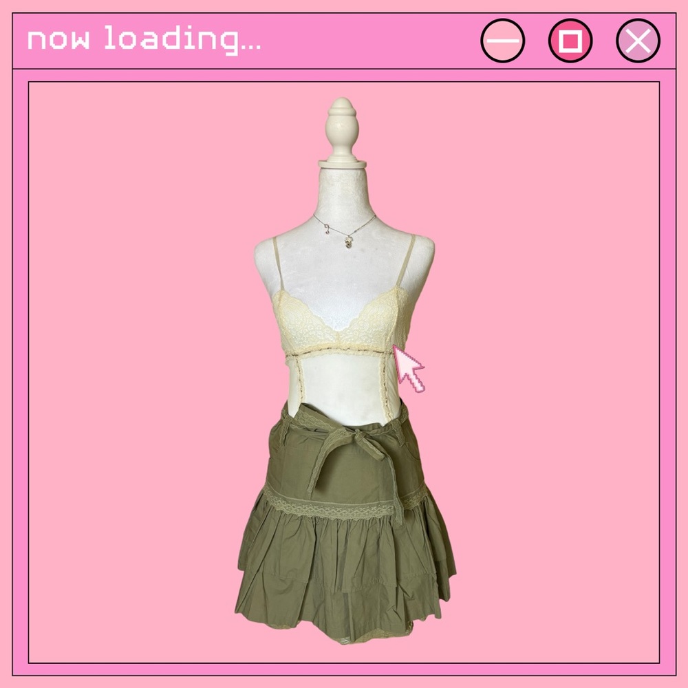 Ceres y2k green mini skirt